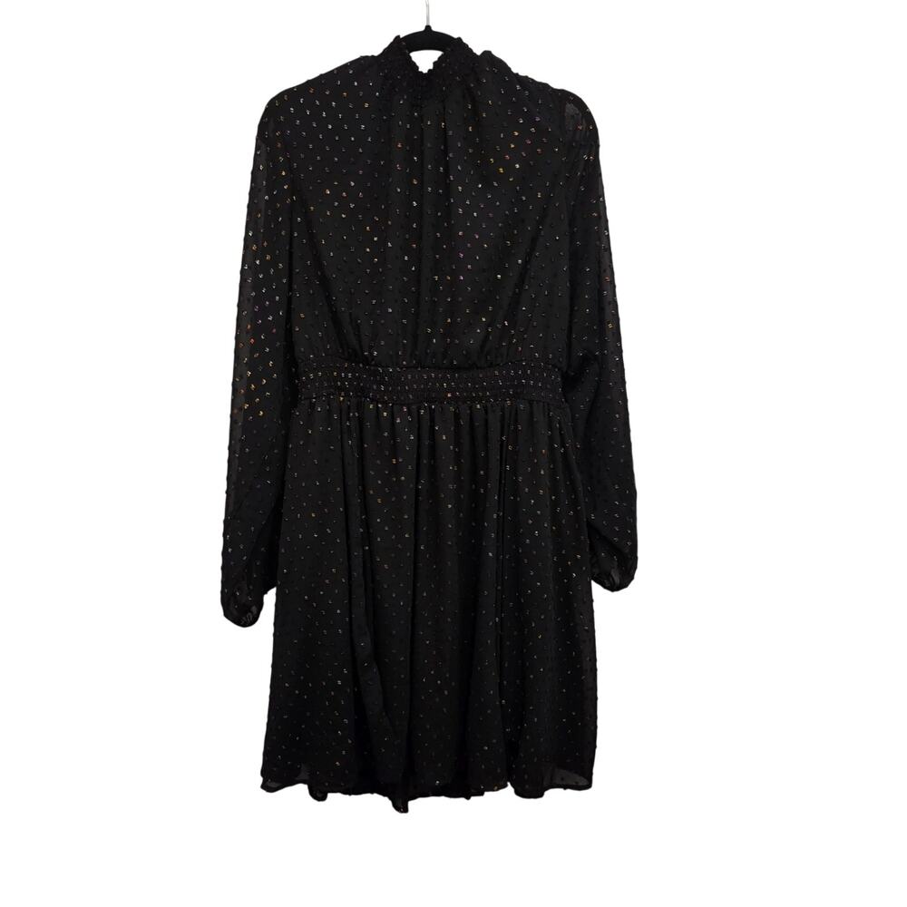 Torrid Mini Clip Dot Blouson Sleeve Dress Black Torrid Size 1 Womens Size 1X